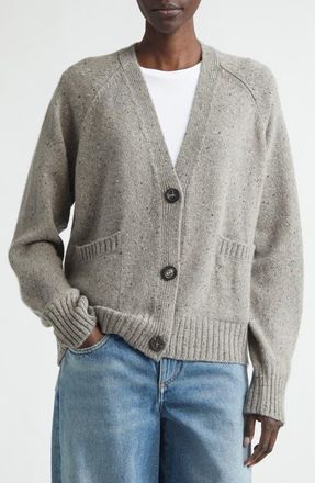 Johnstons of Elgin Relaxed Fit Belted Donegal Cashmere Cardigan in Peregrine Donegal at Nordstrom, Size X-Small