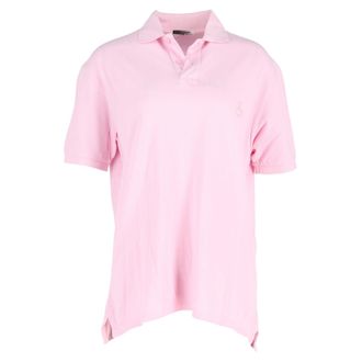 Isabel Marant Anafiko Logo-Embroidered Polo Shirt in Pink Cotton