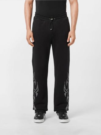 Philipp Plein Pantaloni jogging in cotone con borchie