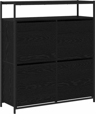 vidaXL Vidaxl - Armario para Zapatos con puerta Roble negro 100 x 34 x 112 cm