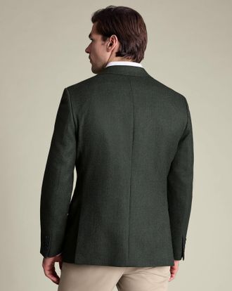 CHARLES TYRWHITT Wool Texture Jacket - Forest Green Size 36R by Charles Tyrwhitt