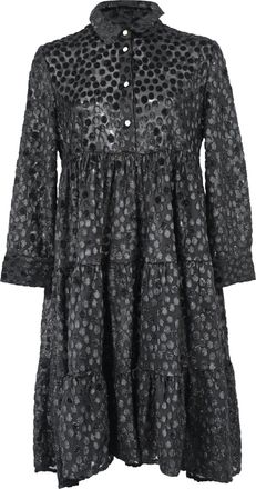 Maje Rolly Tiered Mini Dress in Black Polyester