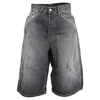 Acne Studios Distressed Faded Jorts in Black Cotton