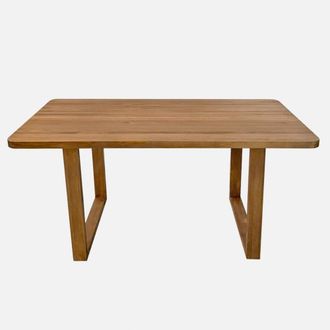 NATYAL Mesa de comedor rectangular de madera maciza en tono roble 200cm