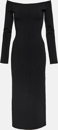 Galvan Aphrodite off-shoulder midi dress