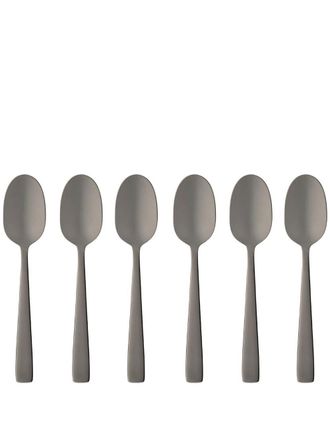Dolce & Gabbana logo-engraved coffee spoons (set of six) - unisex - stainless steel - One Size - Black