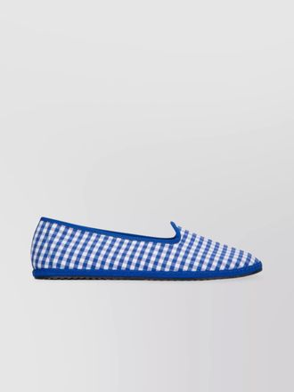 Vibi Venezia checked cotton slip-on slippers
