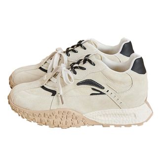 Generic Women Leather Double lace Shoes are Casual Versatile Thick Soled Breathable Non Slip Comfortable Sports Shoes (Beige,5.5)