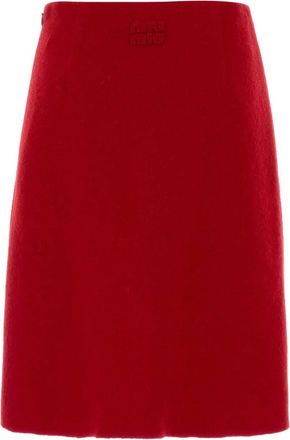 Miu Miu Flanellen midi-rok - Rood