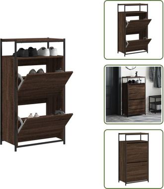 vidaXL Scarpiera salvaspazio - vidaXL Scarpiera Rovere Marrone 60x34x112 cm in Legno Multistrato - Scarpiera con cassetti