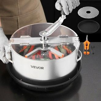 OEM M&aacute;quina Recortadora De Cuenco De Hojas Manual 305 Mm Recortadora De Cuenco De Hoja De Brote Con Tapa Transparente Y 2 Rejillas De Acero Inoxidable Par