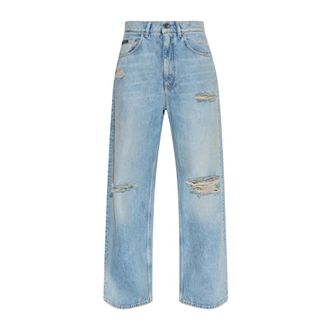 Dolce & Gabbana Jeans, Dames, Blauw, S, Katoen, Jeans met vintage-effect