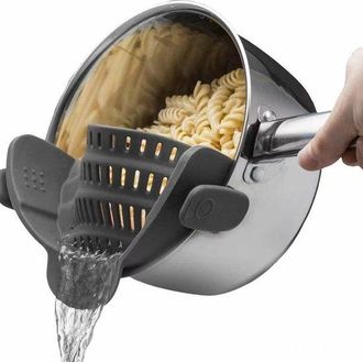 OEM Pinza De Silicona Para Escurrir Ollas Y Sartenes, Colador Resistente Al Calor Para Pasta Y Verduras, Color Gris