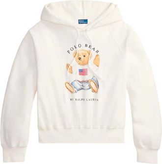 Polo Ralph Lauren White Graphic Hood Sweatshirt