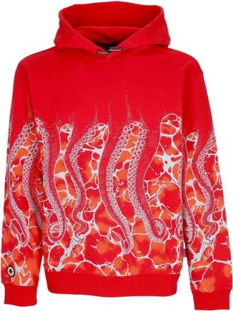 Octopus Marmer Hoodie Rood Lichtgewicht Hoodie - Heren - Hoodies - Rood - XL - Katoen - Hoodies & sweatvesten