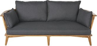 Maisons du monde Sofá de jardín de 2/3 plazas de madera maciza de acacia y cojines antracita