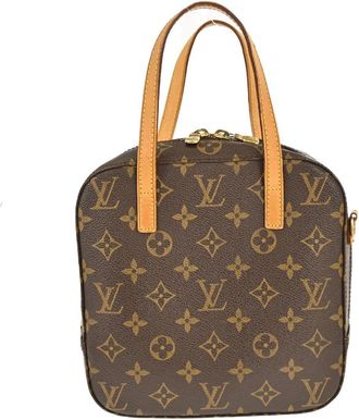 Louis Vuitton Spontini Handbag Monogram Canvas Brown Canvas Handbag (Pre-Owned)