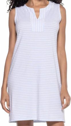 Coolibar Oceanside Tank Dress In Skyride/white Stripe