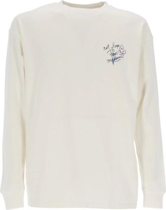Dr&ocirc;le de Monsieur Esquisse Long Sleeve T-shirt - Heren - Longsleeves - Wit - S - Tops