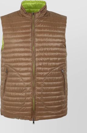 Herno reversible quilted sleeveless high collar jacket
