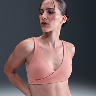 Nike Womens One Light-Support Padded Sports Bra in Pink | HQ2813-685