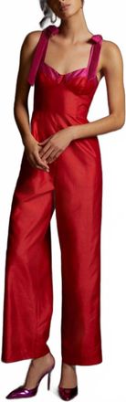 Hutch Seamed Wide-Leg Jumpsuit In Red/pink