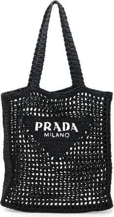 Prada Black Raffia Tote Bag (Pre-Owned)