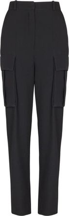 Balmain Cargo broek in grain de poudre wol - Dames - Broeken - Zwart - S - Wol - Broeken
