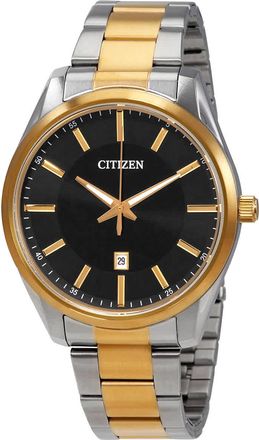 Citizen Quartz Black Dial Two-tone Mens Watch BI1034-52E