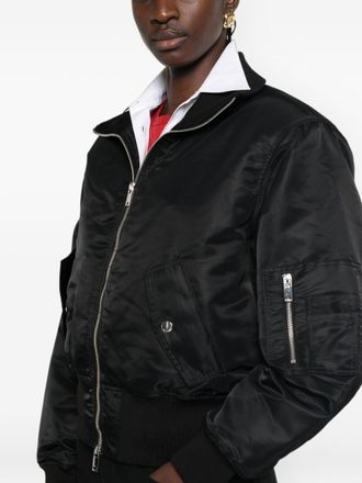 032c Satin Bomber Jacket - Black