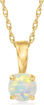 RS Pure by Ross-Simons Opal Pendant Necklace in 14kt Yellow Gold