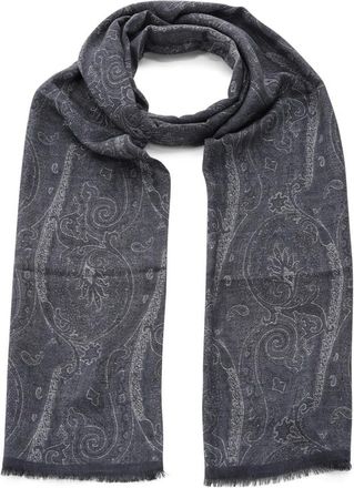 Etro Paisley Kasjmier Sjaal - Heren - Wintersjaals - Blauw - ONE Size - Kasjmier - Accessoires