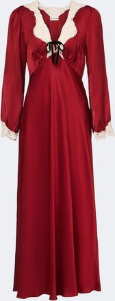 Rixo Larah lace-trimmed satin maxi dress