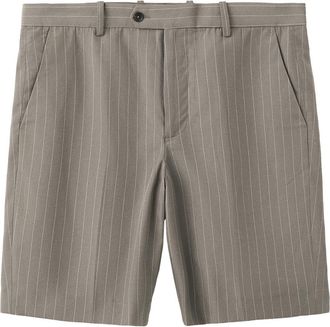 Mango Pinstripe Bermuda Shorts in Mink Grey at Nordstrom, Size 34