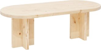 Deco Wood Mesa de centro de madera maciza en tono natural de 120x40cm