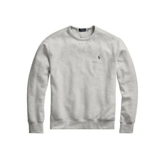 Polo Ralph Lauren Sweatshirts, male, Gray, Size: 2XL Fleece Sweatshirt with V-Insert and Embroidered Polo Player