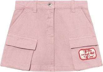 Off-white Satin Patch Cargo Skirt