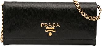 Prada 2013-2025 Vitello Move Wallet On Chain crossbody bag - Zwart