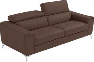 Egoitaliano 2,5-Sitzer »Francine, Designsofa, Loungesofa, Breite 213 cm, Fussfarbe chrom« Designfuss, Leder BULL, chocolate
