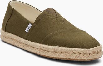 Toms Mens TOMS Alpargata Rope 2.0 Cotton Womens Olive Trainers - Green - Size: 10