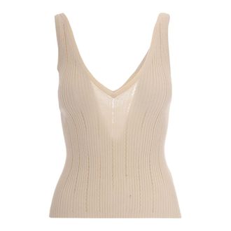 Sessun V-neck Knitwear, female, Beige, Size: XS V-neck Knitwear