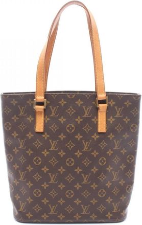 Louis Vuitton Brown Pvc Coated Canvas Leather Handbag Tote Bag (Pre-Owned)