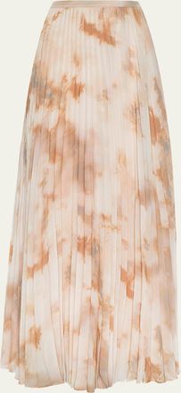 L'agence Torin Pleated Chiffon Maxi Skirt