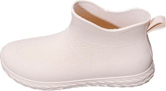 Generic Welly Boots Women Slip Korean Version Solid Color Fashion Short Tube Water Shoes Ladies Waterproof Fashion Short Rain Boots(Beige, 5.5)