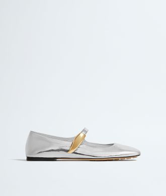 Bottega Veneta Charlotte Mary-Jane Ballerina - Silver - Women - 36