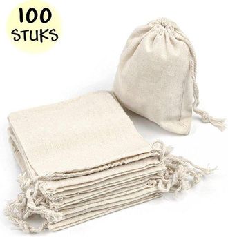 OEM Bolsas De Algod&oacute;n, 100 Unidades, 8x10 Cm, Con Cord&oacute;n Ajustable, Bolsas De Tela Para Manualidades, Bolsa De Tela Para Materiales De Pintura