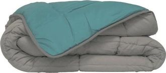 Les Tendances Les Tendances - Poyet Motte Edred&oacute;n Microfibra 400g/m2 Calgary - 140 X 200 Cm - Gris Con Verde Lago