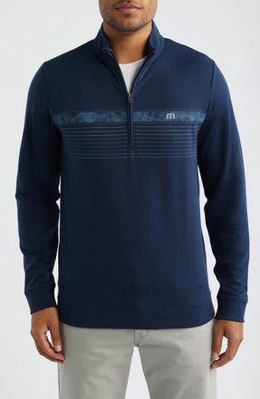 Travis Mathew Overnight Train Quarter Zip Pullover in Total Eclipse at Nordstrom, Size Xx-Large