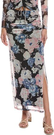 Shelli Segal Laundry By Shelli Segal Bouquet Printed Ruched Midi Skirt