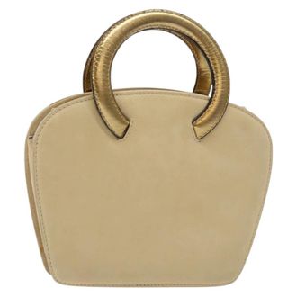 Ferragamo Vintage Handbag Suede Suede Handbag (Pre-Owned)